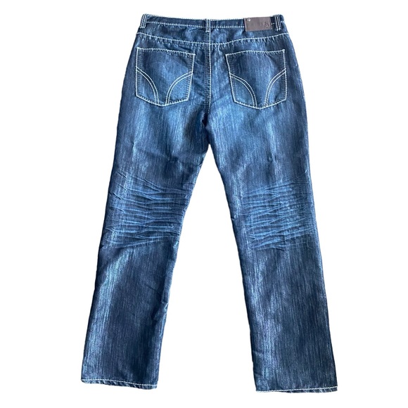 MARQ 75 Jeans Mens 36x32 Blue Medium Wash Denim Straight Leg Cotton - Picture 2 of 8